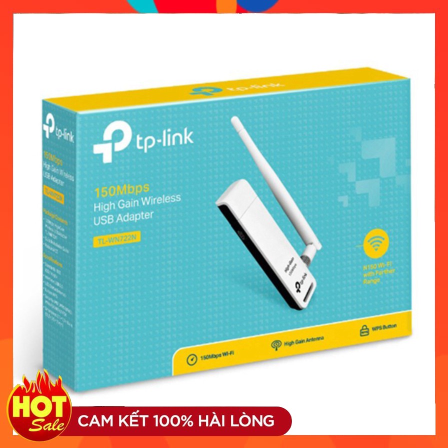 USB thu wifi WiFi TPLink TL-WN722N Chuẩn N 150Mbps I