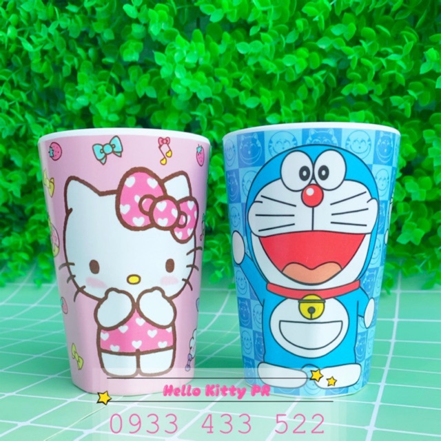 Ly melamine cute HELLO KITTY và DORAEMON DOREMON