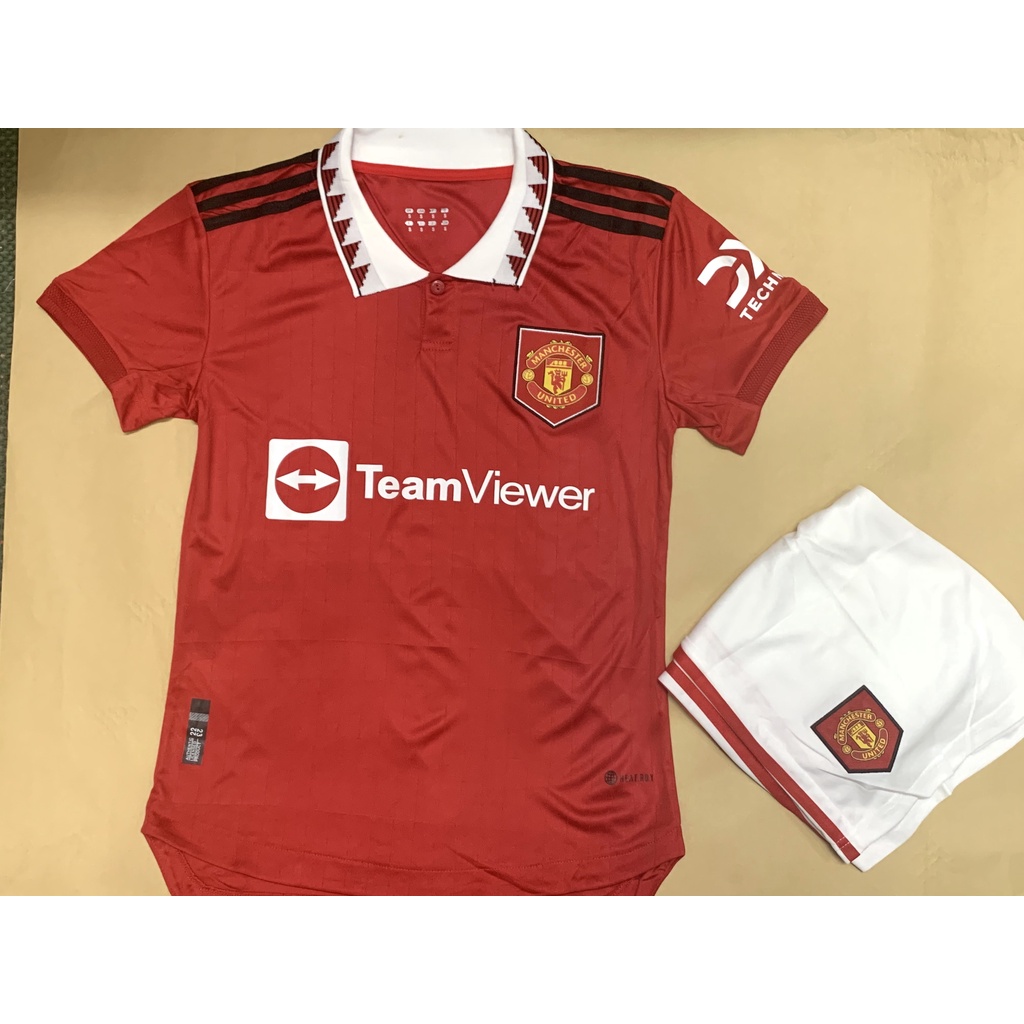 Áo Đá Bóng Clb Mu Mùa Giải 22/23 Sân Nhà, Bộ Quần Áo Bóng Đá Manchester United 2022-2023 Sân Khách Hàng Thái Cao Cấp