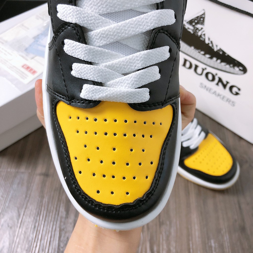 jordan đen vàng thấp cổ [TẶNG MÓC KHÓA - FULL BOX] giày jd đen vàng thấp cổ giày thể thao jordan đen vàng thấp cổ nam nữ