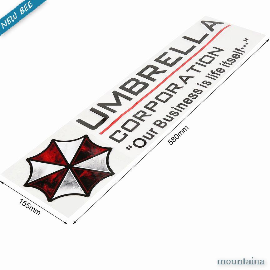 Miếng Dán Trang Trí Xe Hơi Chống Thấm Nước Họa Tiết Resident Evil Umbrella Corporation Độc Đáo