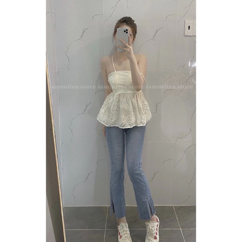 🌸🌸Áo 2s tơ hoa xòe lưng xinhhh lém🥰🥰🥰