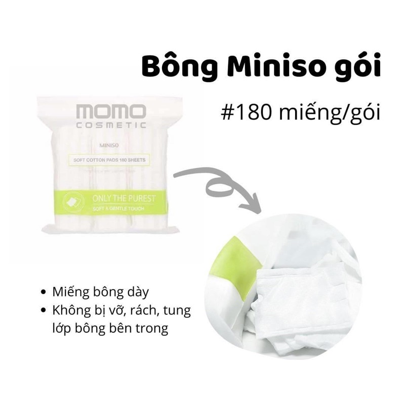 [Mã SKAMLTSM9 giảm 10% đơn 99K] BÔNG TẨY TRANG MINISO