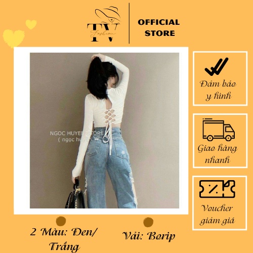 🌻Áo Croptop tay dài đan lưng có mút - Mã: 233🌻