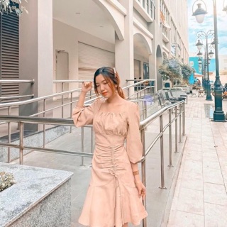 Đầm Dây Rút Nude