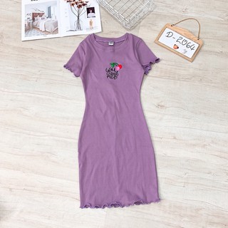 Đầm thun ôm body thêu hình ( hình thật, đổi trả nếu không giống hình )