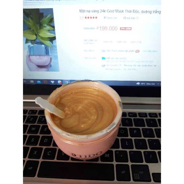 Mặt nạ vàng 24k Gold Mask Thải Độc, dưỡng trắng da.