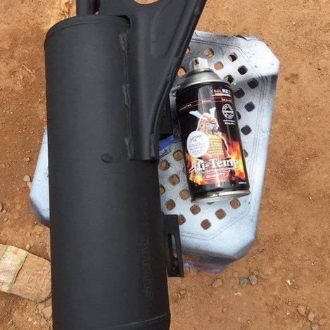 Sơn samurai màu đen mờ H2 chống cháy chịu nhiệt sơn pô bám tốt chống gỉ sét hàng chính hãng