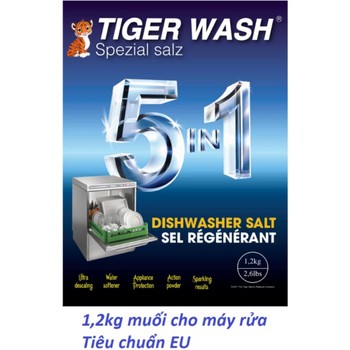 Muối Tiger Wash 1,2kg cho máy rửa chén bát, hàng cty chính hãng (tương đương Finish, Somat)