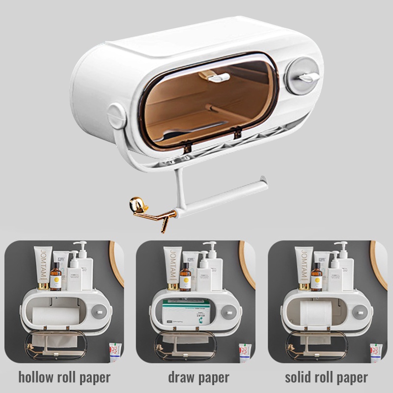 QQ Giá Đỡ Cuộn Giấy Vệ Sinh Gắn Tường Không Cần Đục Lỗ Dễ Lắp Đặt