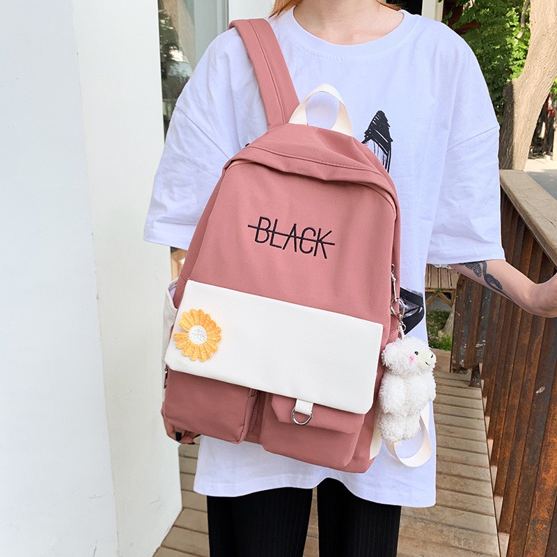 Balo nữ thời trang ulzzang hàn nhật đựng laptop 14inch đi học đi chơi H-97