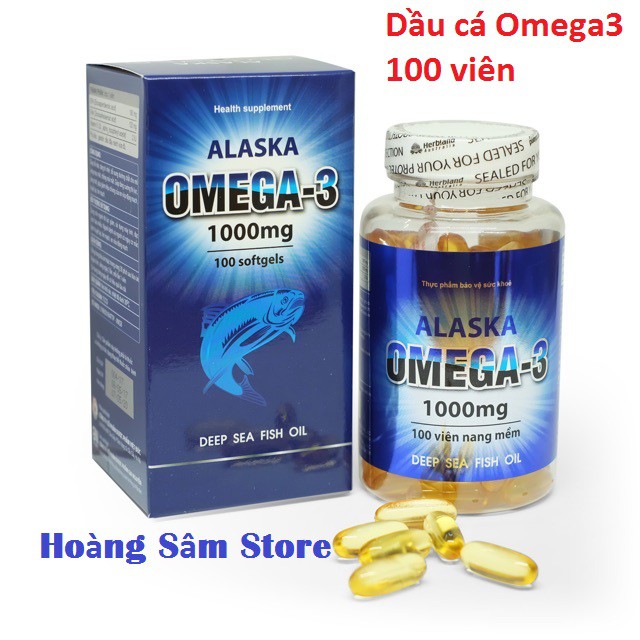 Viên dầu cá omega 3 Alaska 1000mg giúp bổ mắt lọ 100 viên