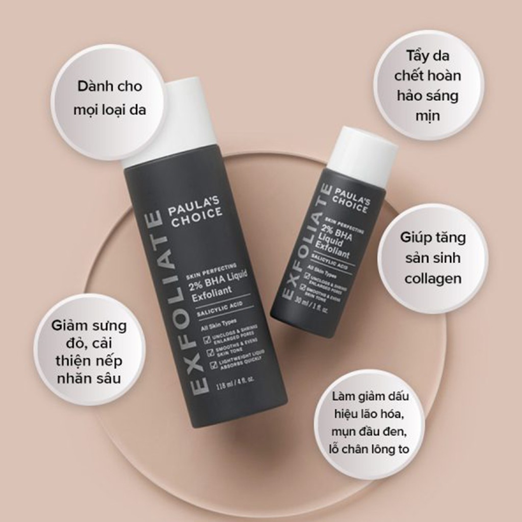 Tẩy Tế Bào Chết Hóa Học Paula's Choice Skin Perfecting 2% BHA Liquid Exfoliant