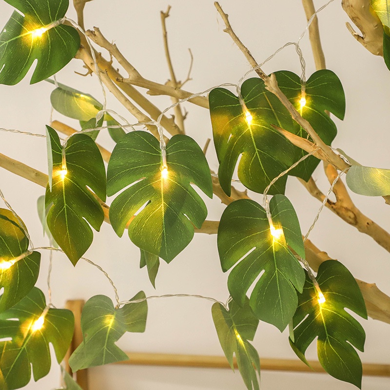 Dây Đèn Led 1.5 / 3m Hình Lá Cọ Trang Trí Giáng Sinh Năm Mới