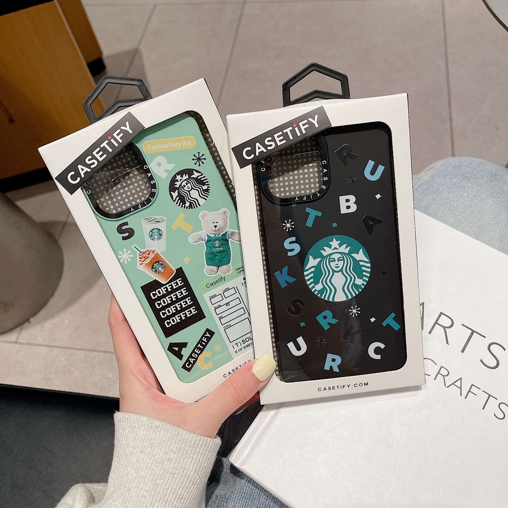 Ốp Điện Thoại Mềm Tích Hợp Họa Tiết Starbucks Cho iPhone13Pro iP12Pro XS iPhone11 12Promax 13Promax 11 12 13