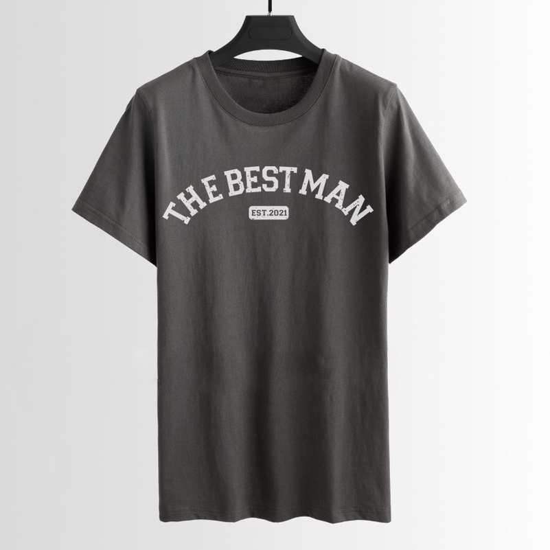 Áo thun nam không cổ 100% Cotton THE BEST MAN màu XÁM