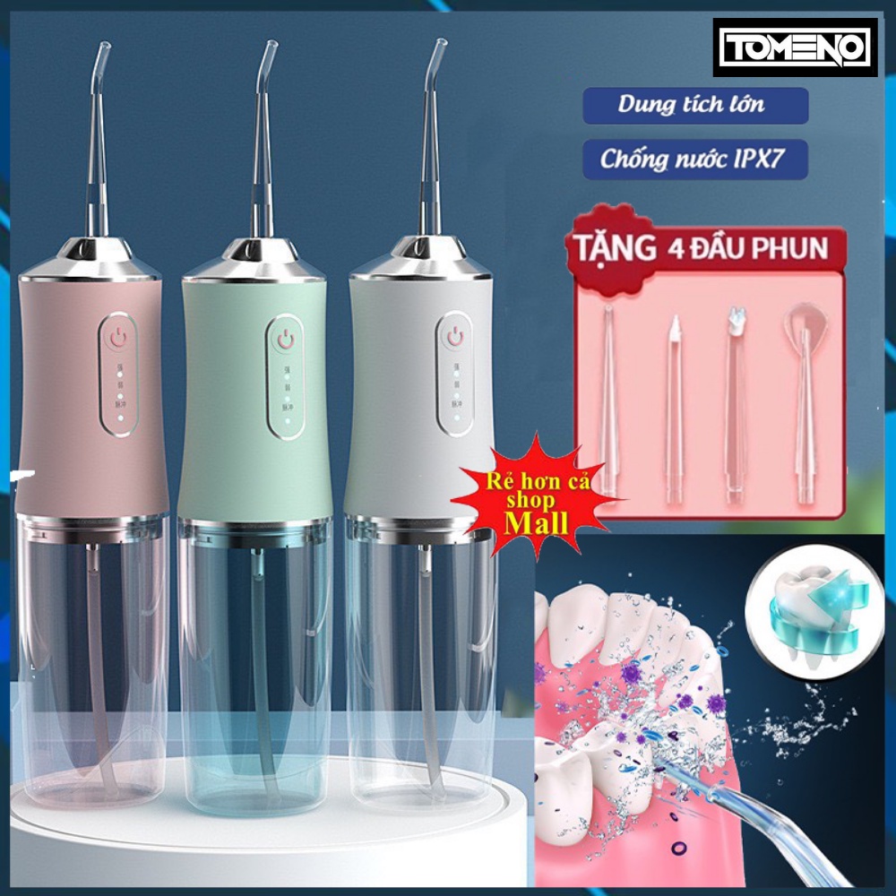 máy tăm nước Oral Irrigator chống nước - tặng 4 đầu vệ sinh răng - tăm nước  vệ sinh răng miệng , tiện lợi sử dụng - Máy tăm nước | VinMerc.com