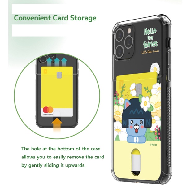 Ốp điện thoại cứng có ngăn đựng thẻ trong suốt họa tiết kakao friends cho IPHONE14 14PRO IPHONE13 13PRO IPHONE12 12PRO 12PROMAX 11 11PRO