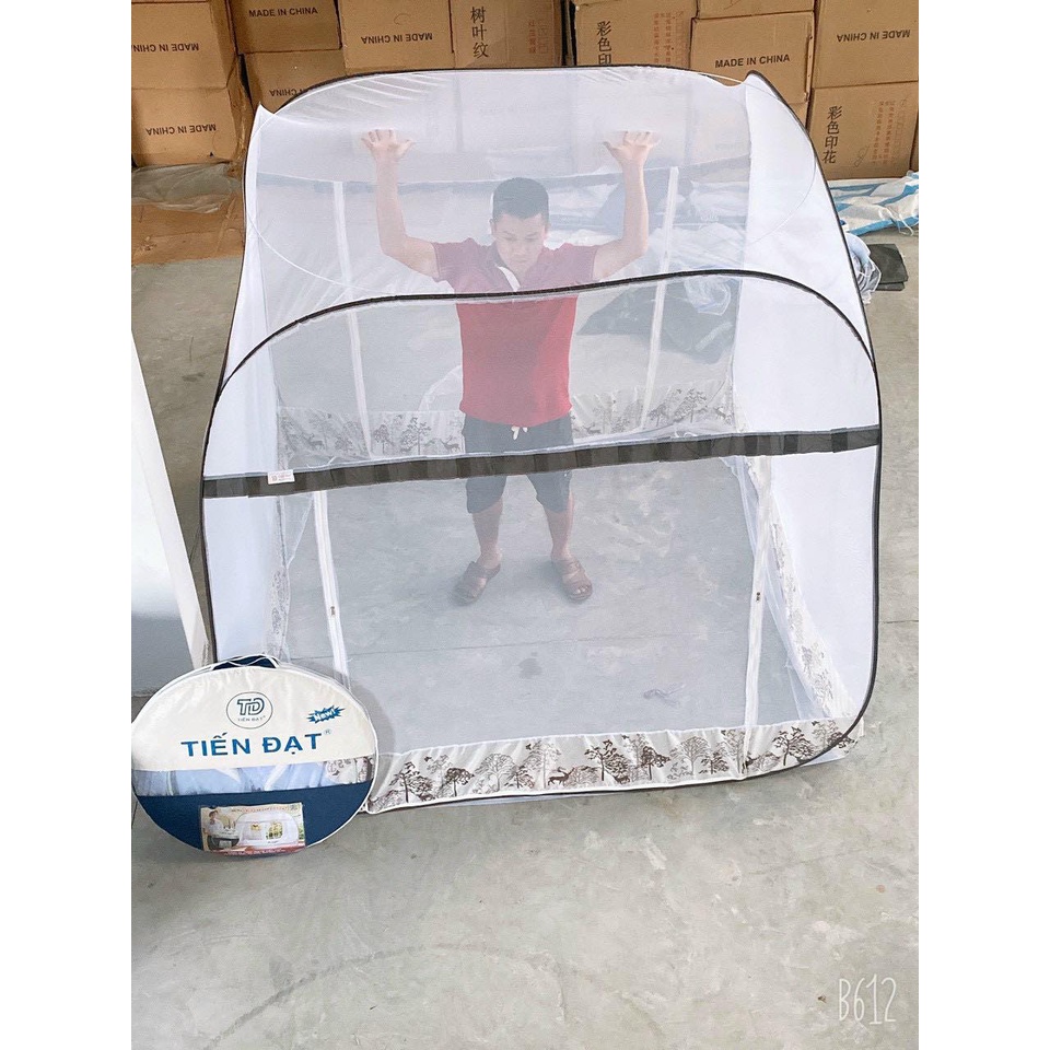 Màn Chụp Tự Bung Đỉnh Vuông Cao Cấp Tiến Đạt - Mùng Gấp Chống Muỗi - BH 12 Tháng