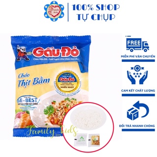 Cháo ăn liền Gấu Đỏ vị thịt bằm gói 50g_hạt cháo không bị vỡ, tươi ngon như cháo mẹ nấu