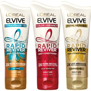 Dầu xả chuyên sâu L’Oréal Elvive Extraordinary Oil/Color Vibrancy/Total Repair Rapid Reviver Deep Conditioner