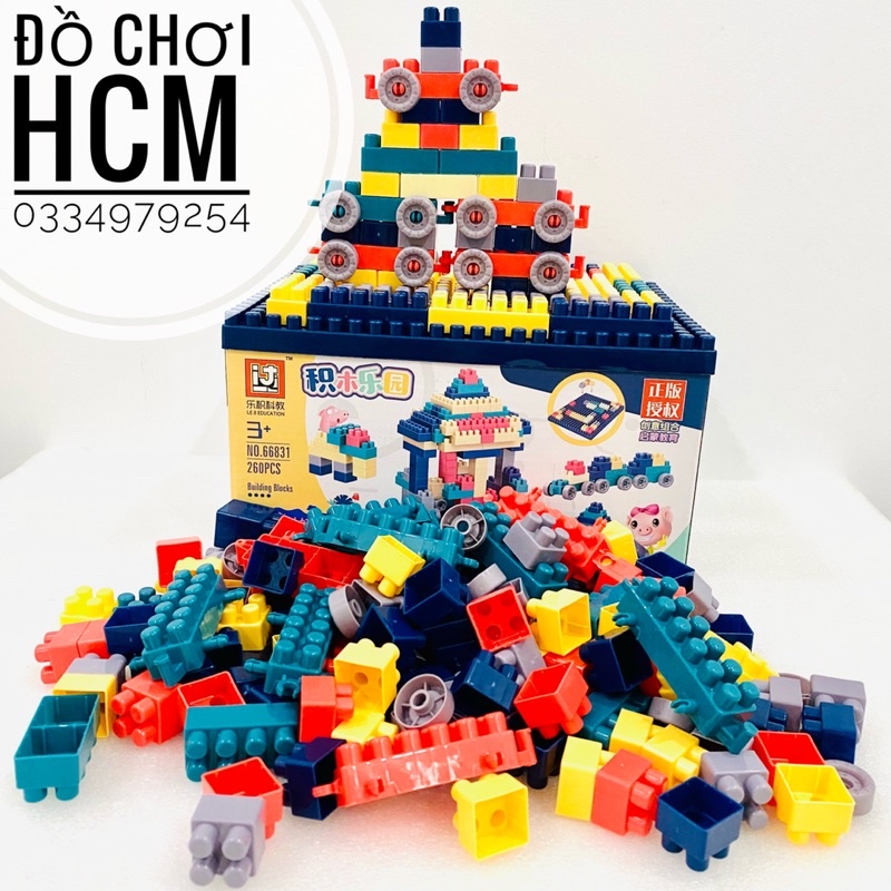 [260 - 360 CHI TIẾT] Đồ chơi xếp hình lắp ráp lego nút lớn dành cho bé thích lắp ghép lego giúp bé sáng tạo các mô hình