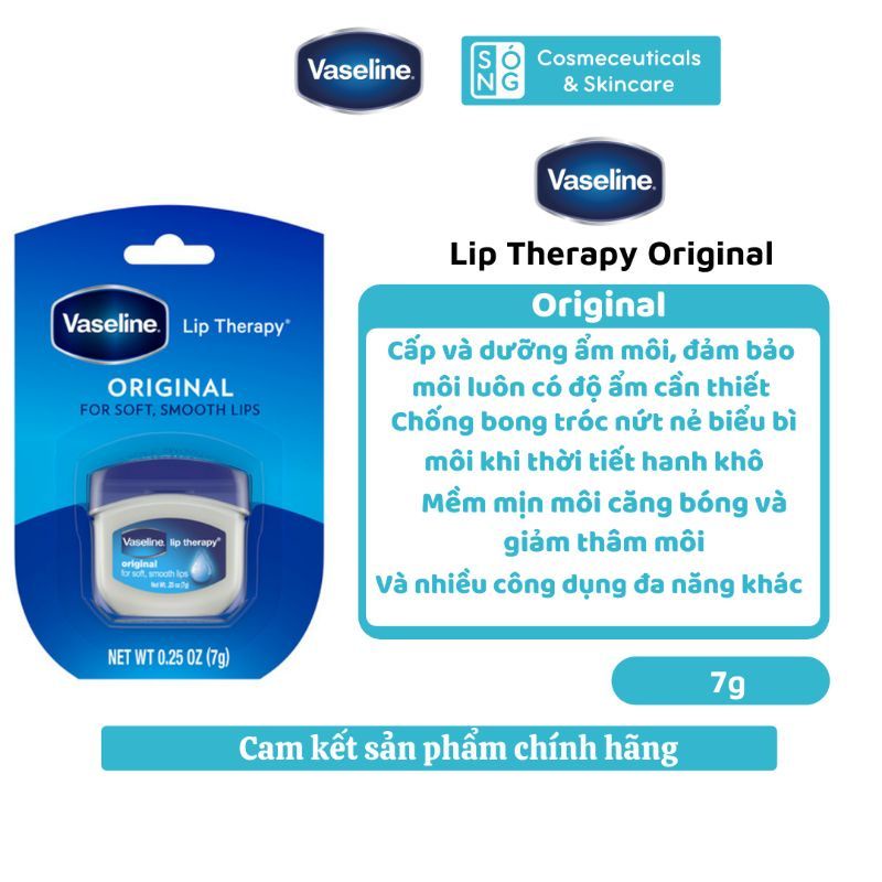 [AUTH] Sáp Dưỡng Môi Vaseline Lip Therapy 7G Mỹ