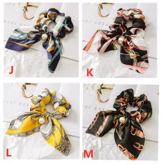 Dây buộc tóc đính nơ vải lụa thời trang