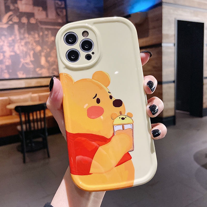 Ốp Điện Thoại Silicon Mềm Hình Gấu Cho IPhone 12 13 11 Pro Max X Xs Max Xr 7 8 Plus Zxcv
