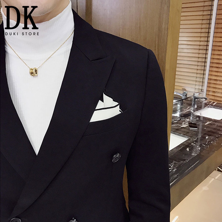 Bộ vest nam 6 nút Hàn Quốc màu đen lịch lãm - DUKI STORE