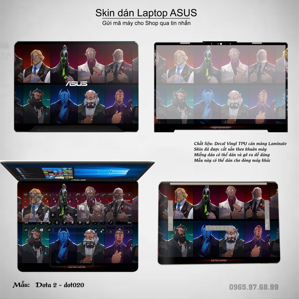 Skin dán Laptop Asus in hình Dota 2 _nhiều mẫu 4 (inbox mã máy cho Shop)