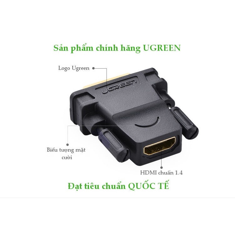 Đầu chuyển DVI (24+1)sang HDMI Ugreen 20124 Hàng Chính Hãng BH 18 Tháng