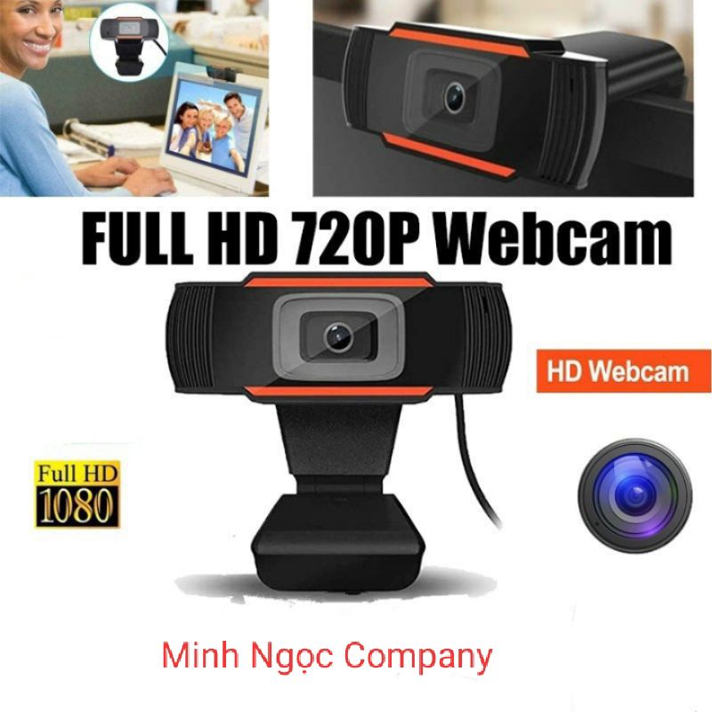 Webcam 720P kẹp màn hình có Mic Full HD 1080P - Hàng Chính Hãng