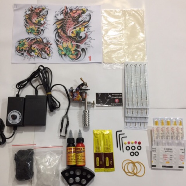 Bộ kit 1 máy xăm dành cho người mới học xăm D1
