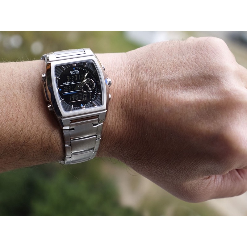 ĐỒNG HỒ NAM CHÍNH HÃNG Casio EFA-120D-1A màn hình kỹ thuật số Analog kiêm nhiệt kế