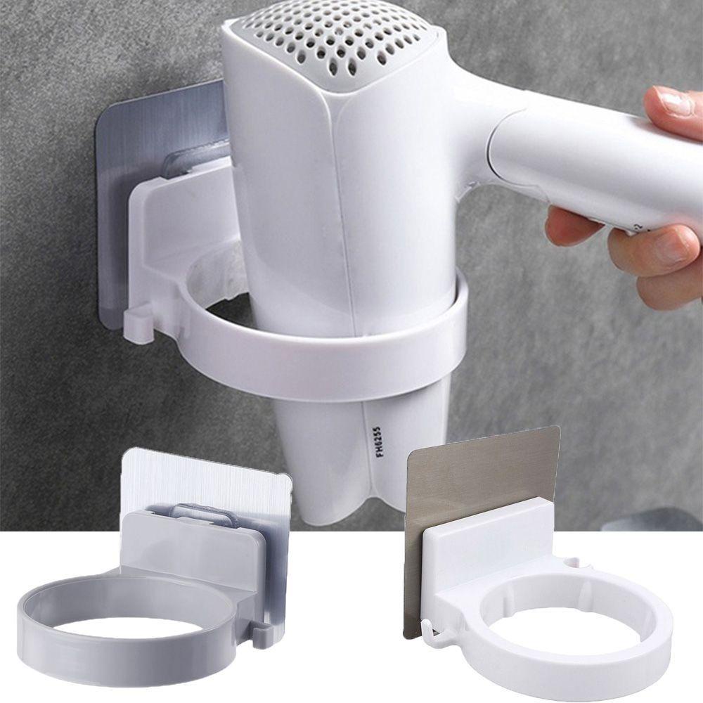 ☆YOLA☆ Home Organizer Hair Dryer Holder For Bathroom Bathroom Shelf Blower Organizer Hairdryer Storage Rack No Drilling Nail Free Simple installation Adhesive Wall Mounted/Multicolor