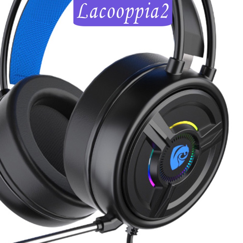 [LACOOPPIA2] 3.5mm Gaming Headset w/LED Light, Stereo Surround Sound, PSH-200 Gaming Headphones with Noise Cancelling Mic for PC Laptop