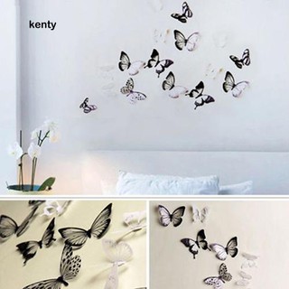 18 Sticker Dán Tường Hình Con Bướm 3D