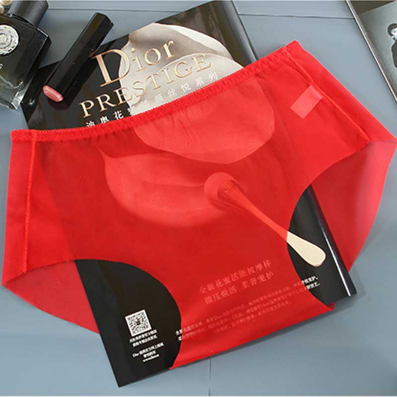 AOFEIQIKE Quần lót bằng polyester xuyên thấu siêu mỏng thoáng khí không đường may gợi cảm L-3XL cho nữ