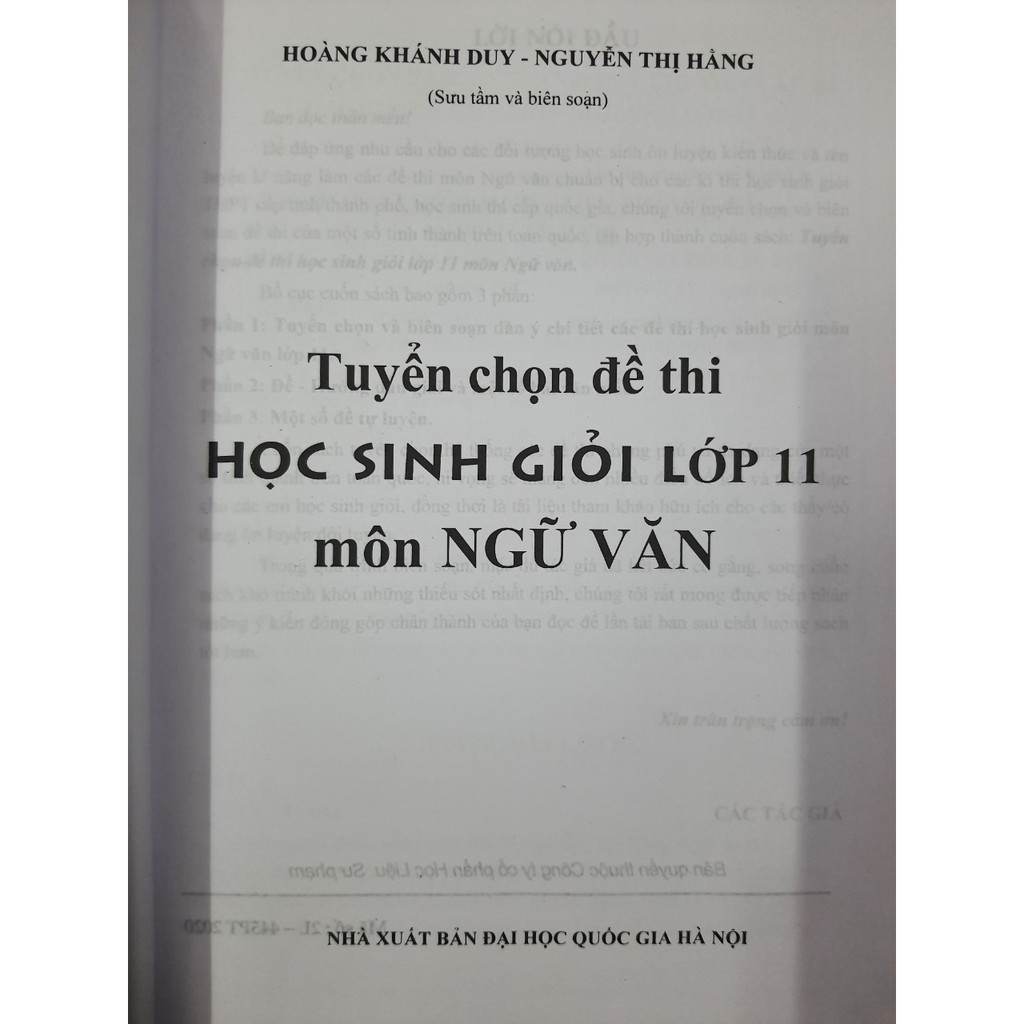 Sách - Tuyển chọn Đề thi học sinh giỏi Lớp 11 Môn Ngữ văn