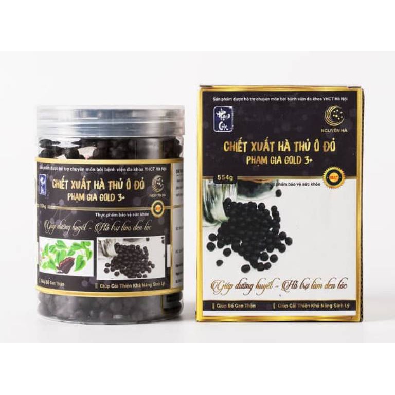 Viên Uống Hà Thủ Ô Trắng Da Đen Tóc Phạm Gia Gold full hộp 556g