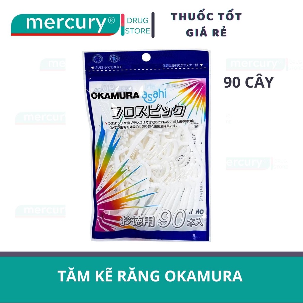 Tăm chỉ nha khoa Okamura cao cấp làm sạch mảng bám kẽ răng