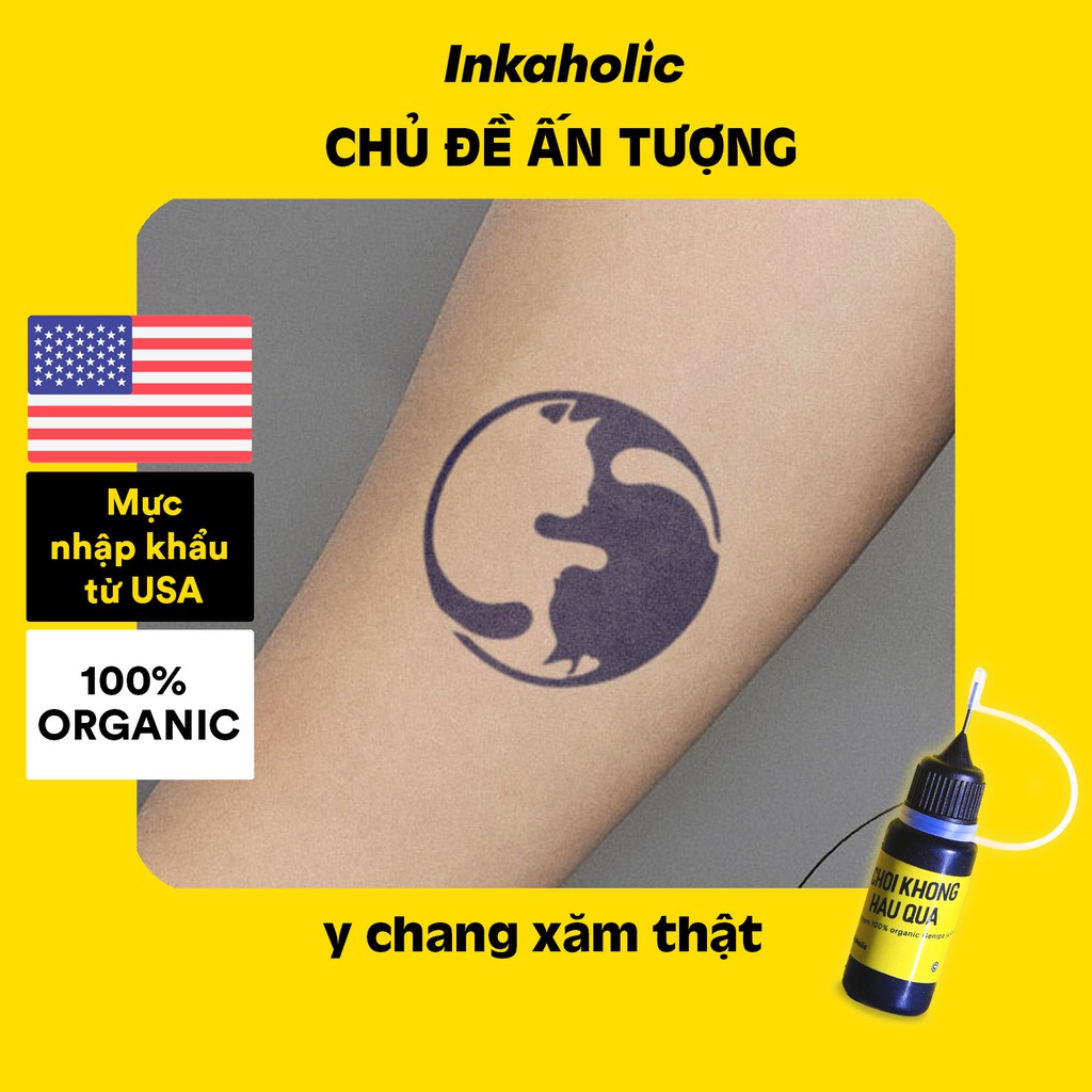 [Chủ đề Ấn Tượng] Hình xăm tạm thời Inkaholic 15 ngày, mực xăm 100% thành phần tự nhiên và chống nước