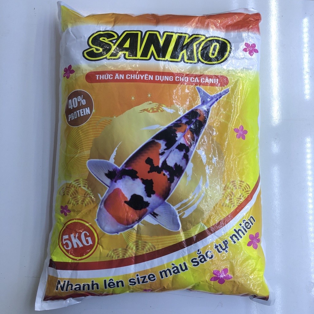 Cám cá cảnh cao cấp Sanko 40% protein gói 2kg giàu dinh dưỡng giúp tăng trọng cho cá koi (Hàng chính hãng)