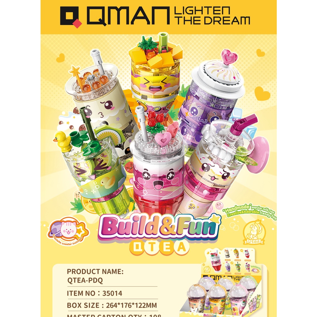 Đồ chơi xếp hình Qman điểm tâm, bữa trưa dã ngoại, đồ uống thú vị và siêu thị qman  35011,35012,35014,35015