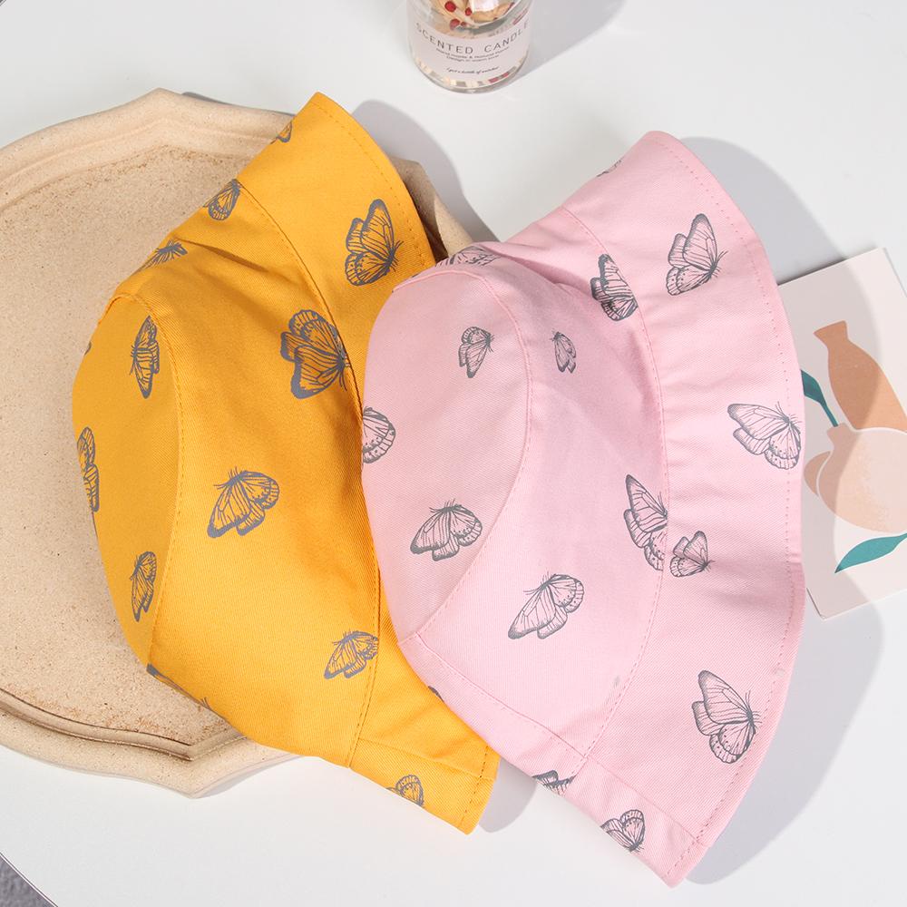 EUTUS Nón Tai Bèo Chất Liệu Cotton Hai Mặt Họa Tiết Bướm Có Thể Gấp Gọn Cho Nam Nữ