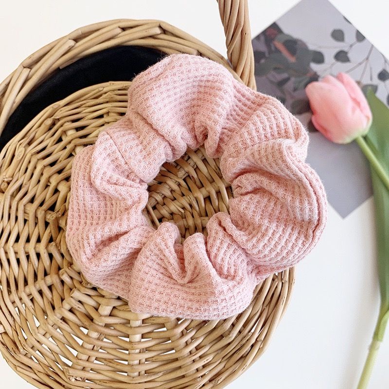 Dây Buộc Tóc Vải Scrunchies, Dây Cột Tóc Vải Trơn Nhiều Màu Xinh ắn, Phong Cách Hàn Quốc