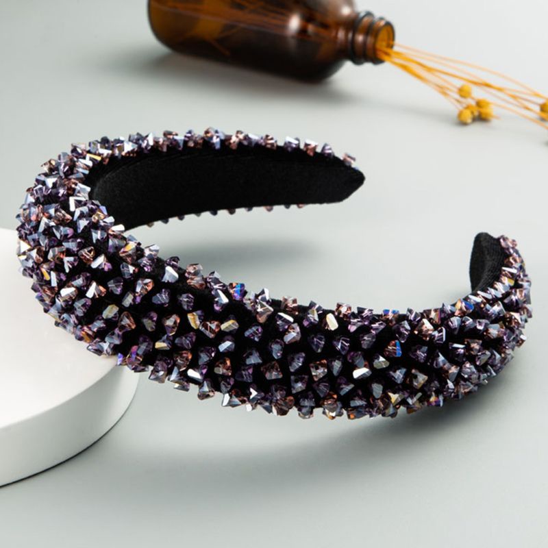 Băng Đô Vải Nhung Đính Hạt Thủy Tinh Nhiều Màu Sắc Phong Cách Baroque