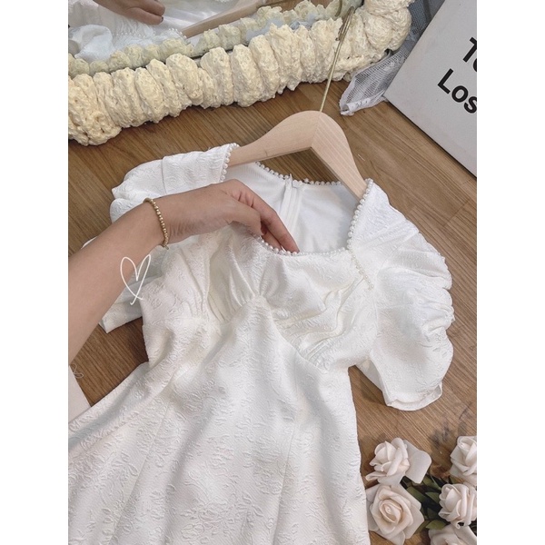 ĐẦM NHÍU TAY MIDI RÃ NGỰC CHẠY HẠT