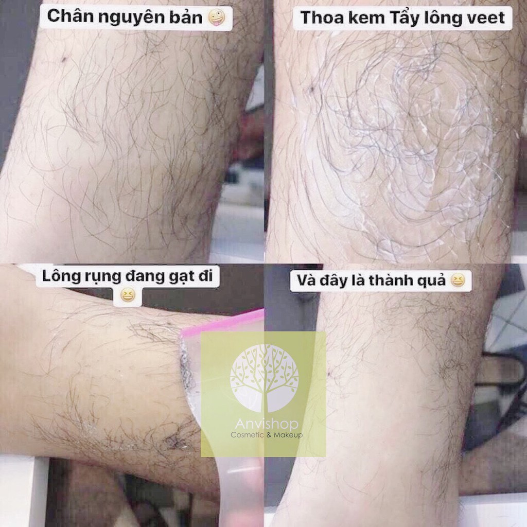 Kem Tẩy Lông nách, tẩy lông vùng kín, tẩy lông chân Veet Hair Removal Cream 100ml Anvishop